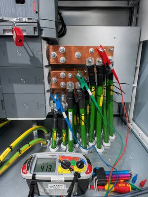 Insulation resistance testing on LV switchgear busbars using a Megger multifunction tester